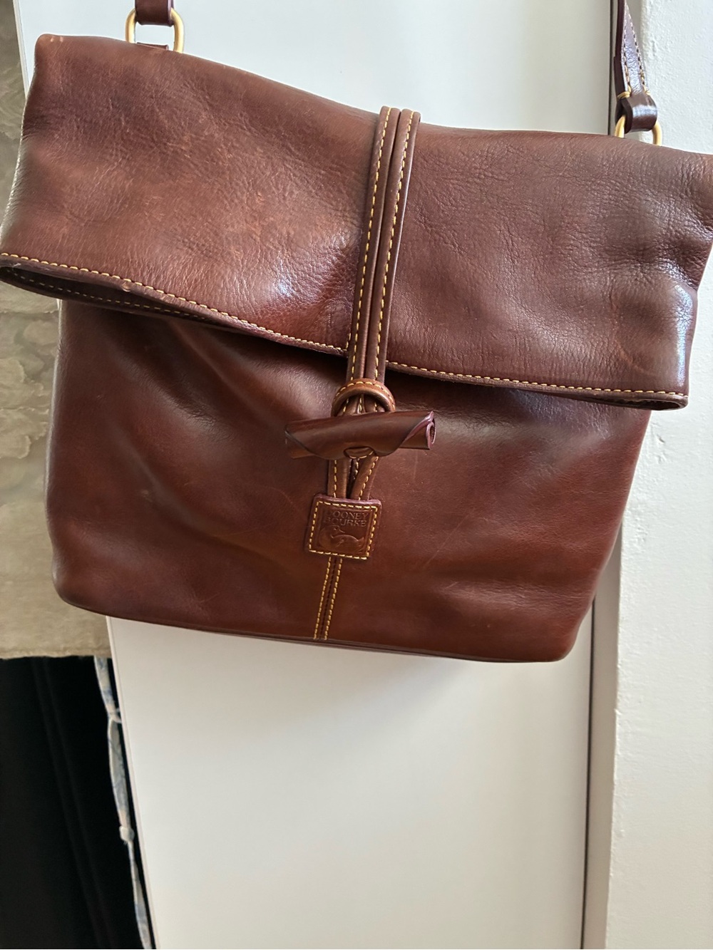 Dooney & Bourke Brown Leather Toggle Crossbody